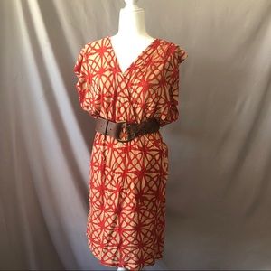 Geometric print sleeveless dress